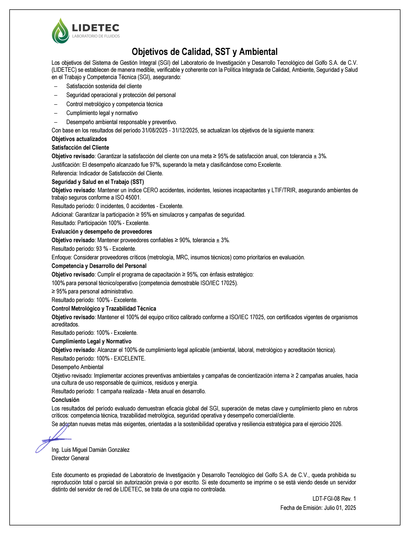 Objetivos de Calidad